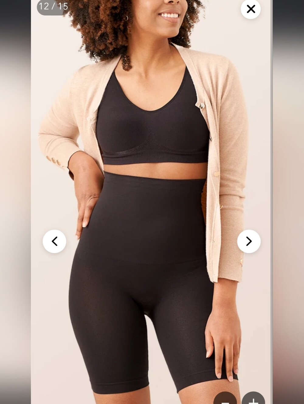 NWT Shapermint Essentials High Waisted Shaper Shorts Black M/L Style 55021